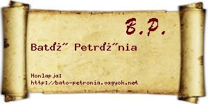 Bató Petrónia névjegykártya